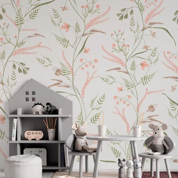 Afeto Provençal — ambiente com o papel de parede aplicado