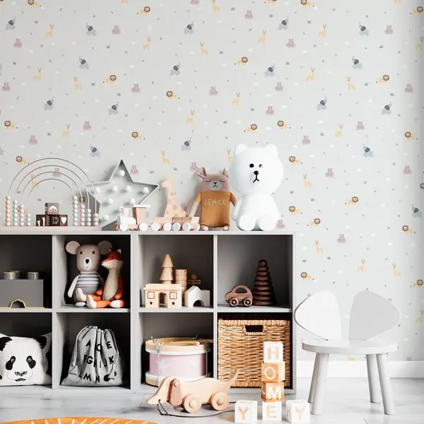 Bichinhos Mini — ambiente com o papel de parede aplicado
