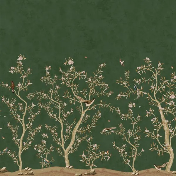 Chinoiserie Verde — estampa do papel de parede
