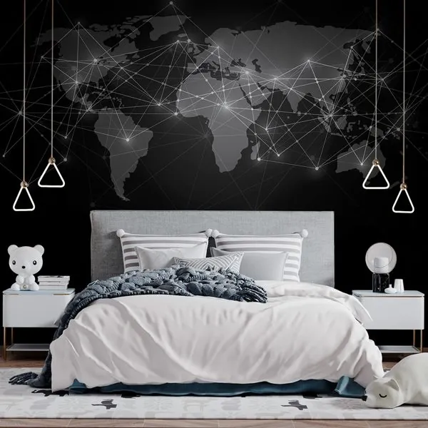 Conexão Mundo Preto — ambiente com o papel de parede aplicado