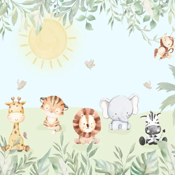 Dia Lindo de Safari — estampa do papel de parede