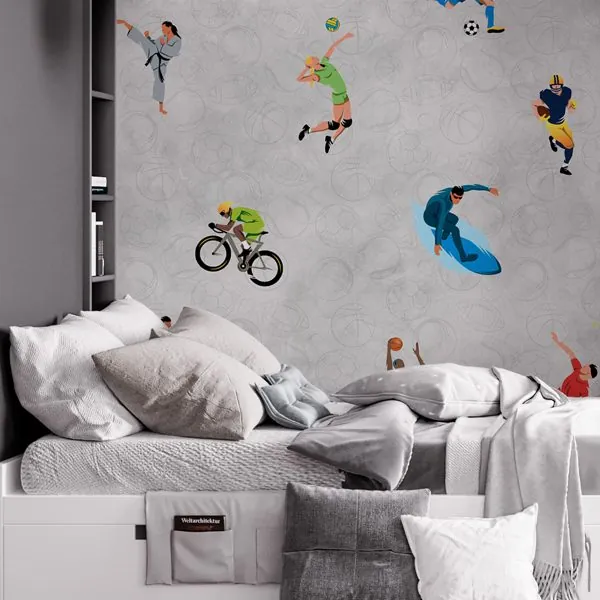 Esportes Cimento Queimado — ambiente com o papel de parede aplicado