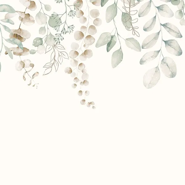 Folhagem Aquarela Clean Gold — estampa do papel de parede