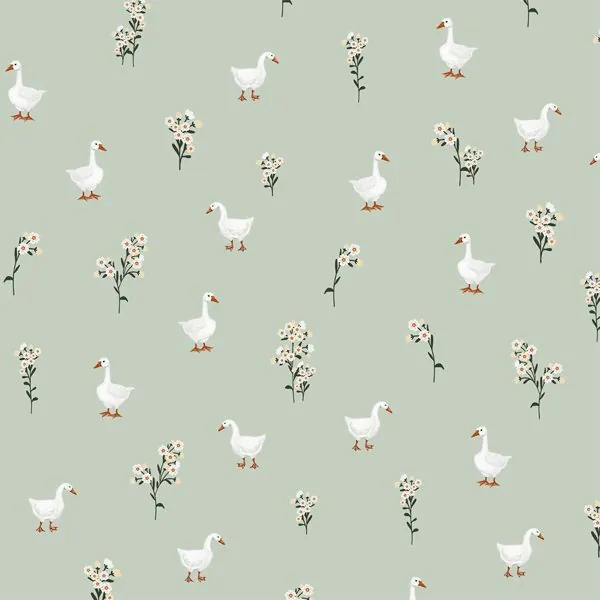 Patos Classic Verde — estampa do papel de parede